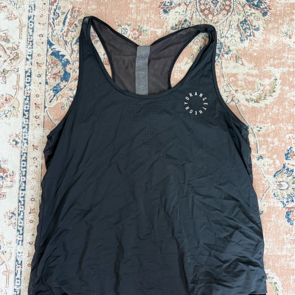 Orange Theory Black Sleeveless Athletic Tank Top